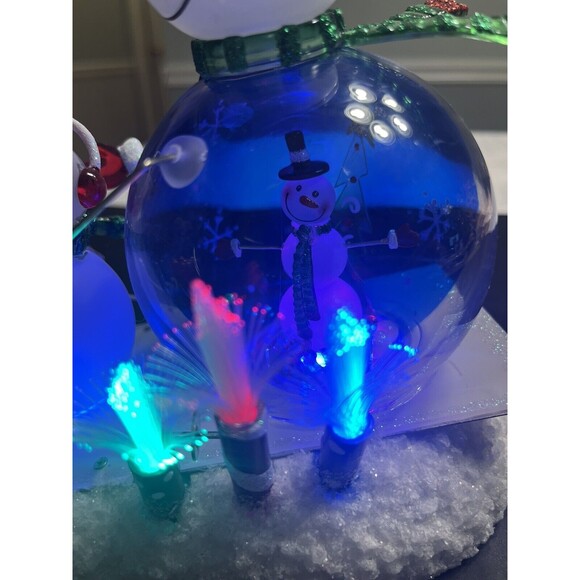 Acrylic Light Up Color Changing Snowman Sledding Christmas JCP JC Penney Tested - Picture 13 of 16